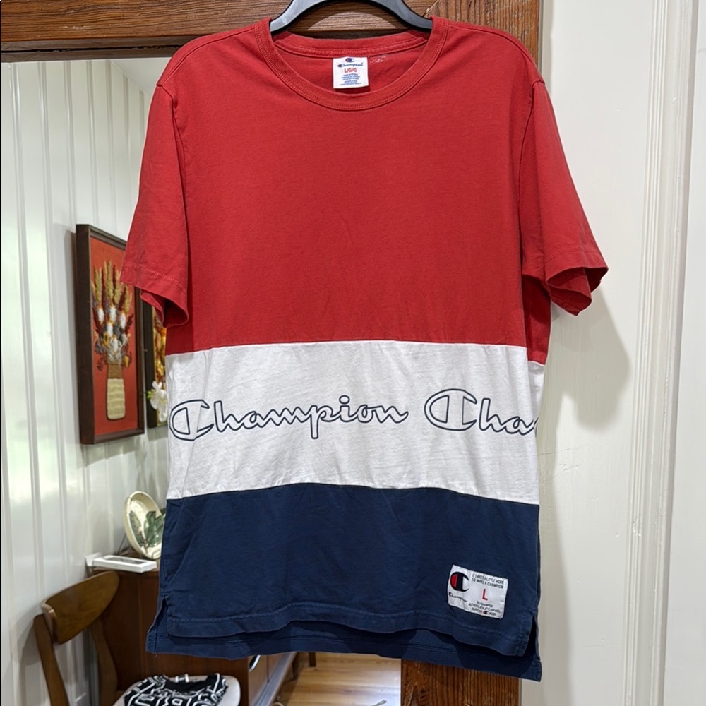 Champion Red White & Blue Short Sleeve Tee